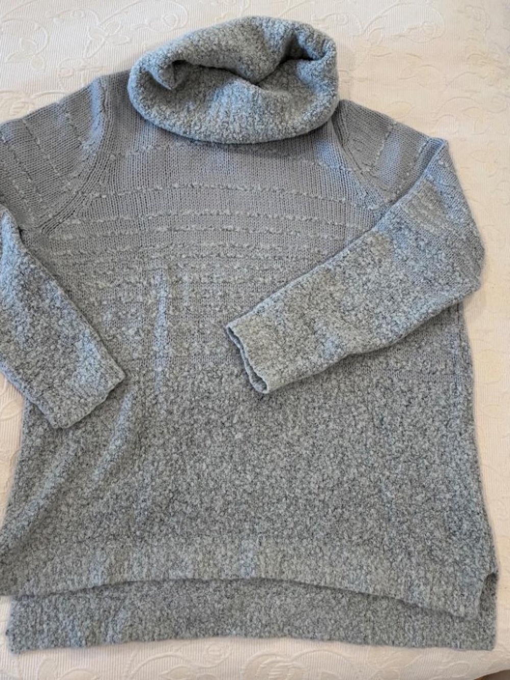 DC Jeans/Pennington Grey Chunky Textured Cowl Neck Super Cozy Sweater